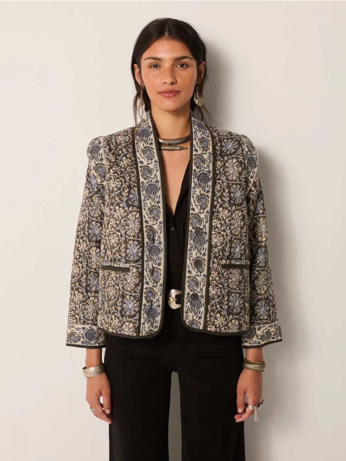 Sugata Print Jacket - Blue