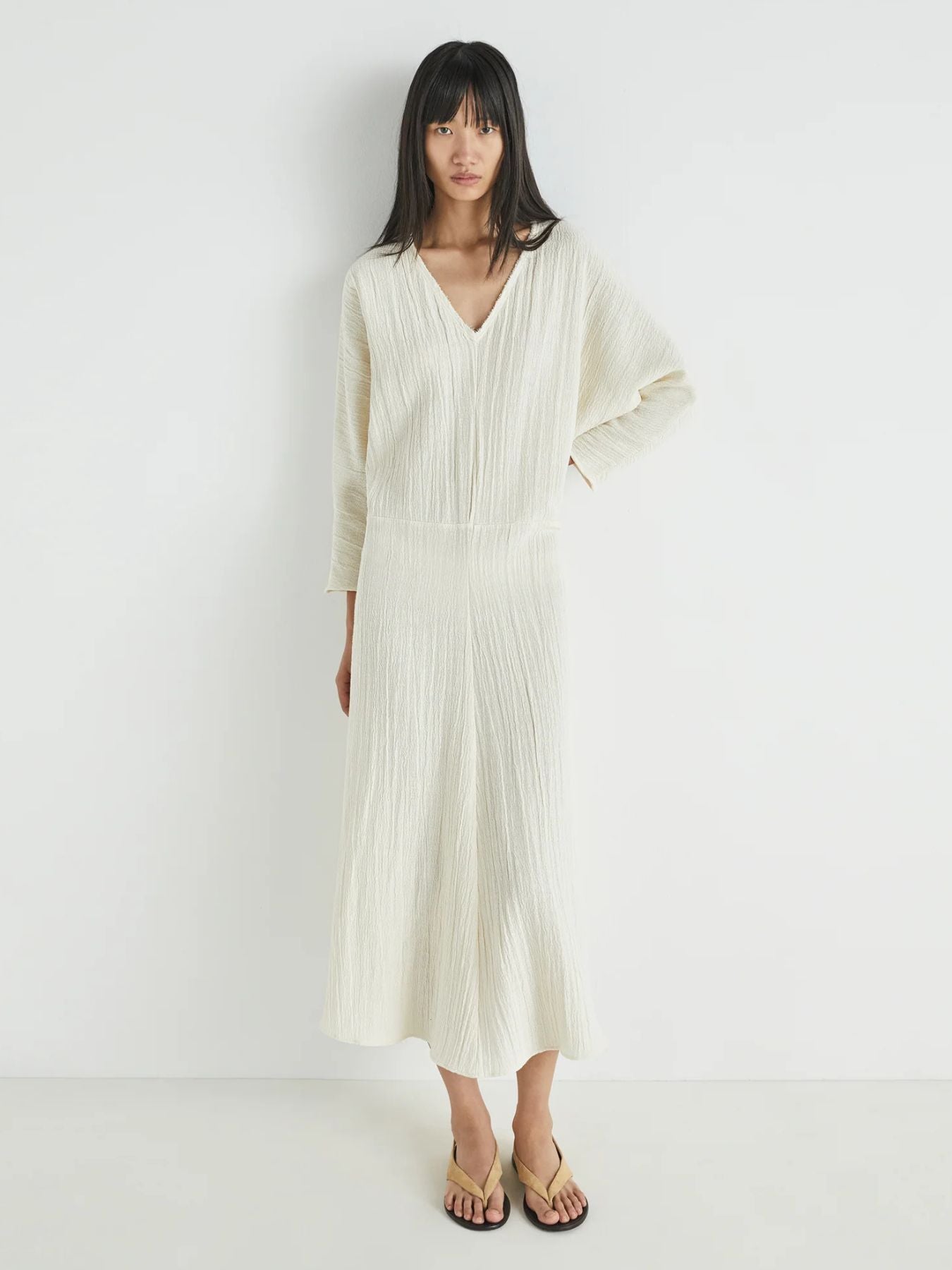 Iris Fashion - MASSCOB - Arbor V-Neck Long Dress - Alabaster