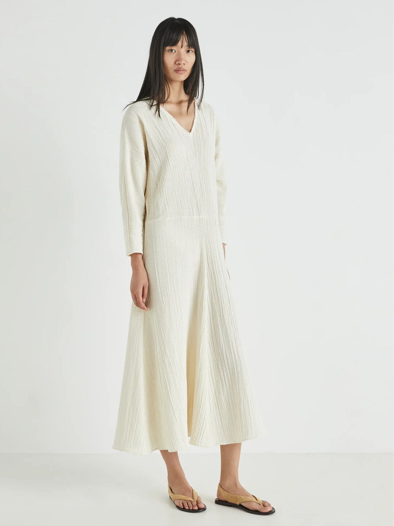Iris Fashion - MASSCOB - Arbor V-Neck Long Dress - Alabaster