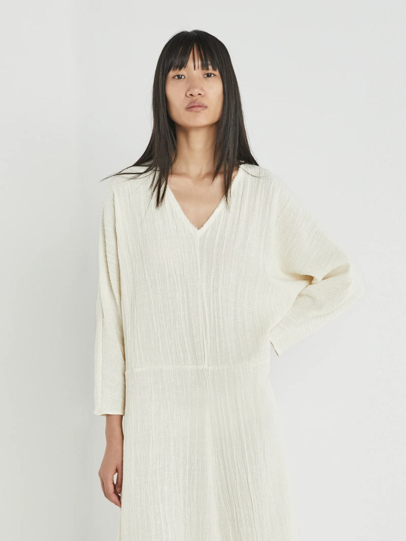 Iris Fashion - MASSCOB - Arbor V-Neck Long Dress - Alabaster