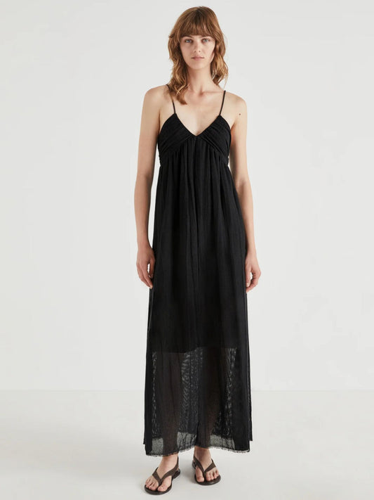 Lena Strap Maxi Dress - Black
