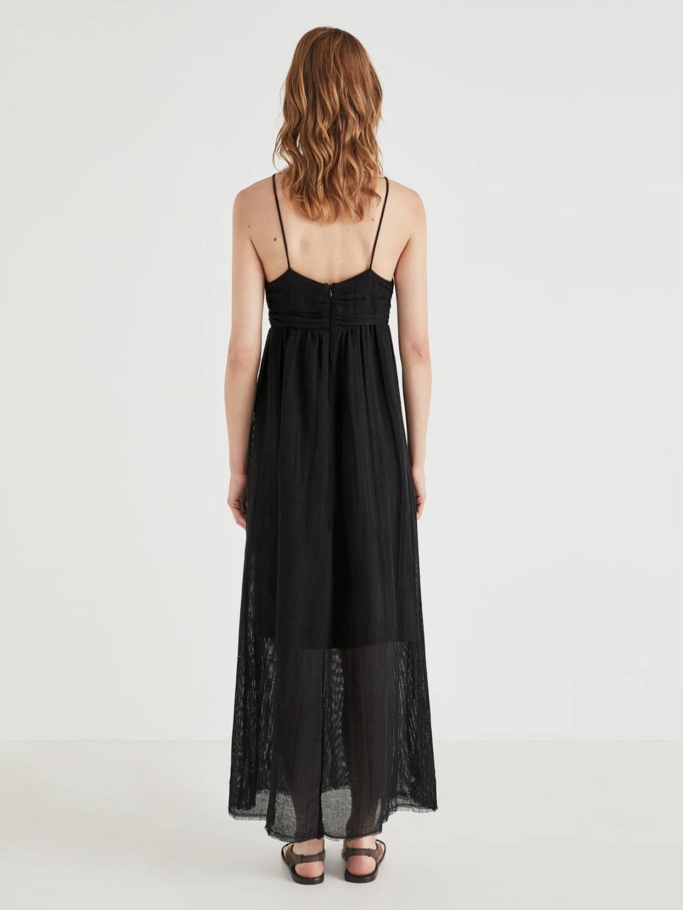 Lena Strap Maxi Dress - Black