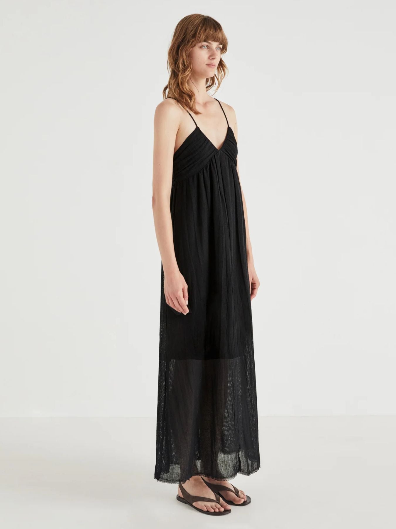 Lena Strap Maxi Dress - Black