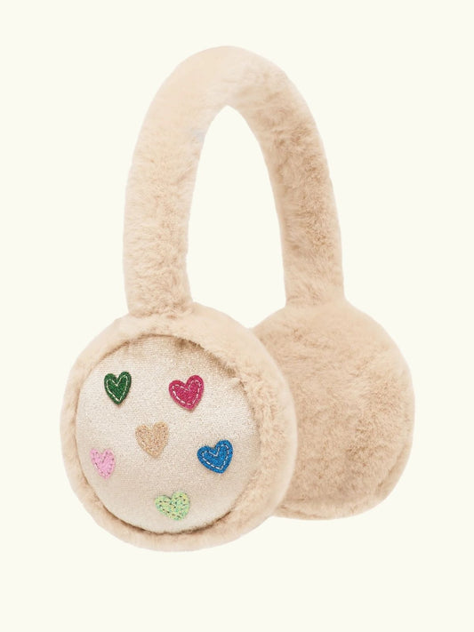 jazzy Heart Earmuffs - Beige