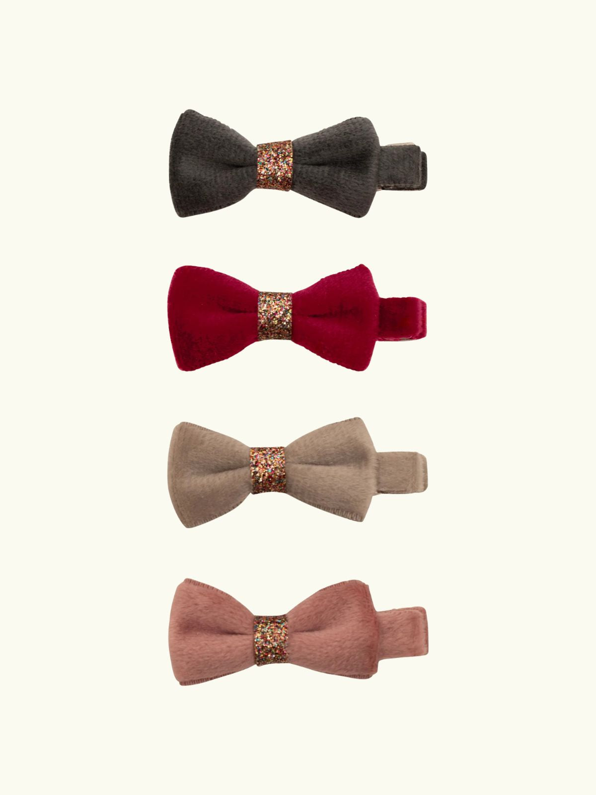 Christmas Velvet Bow Clips - Multi