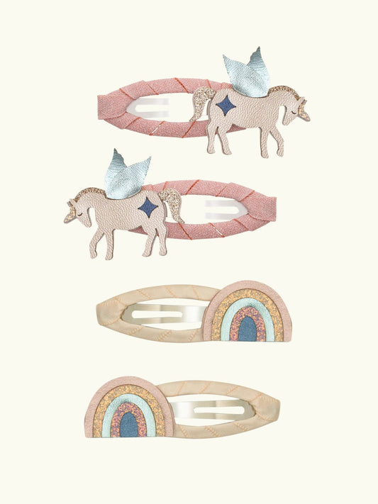 Winged Unicorn & Rainbow Clic Clacs - Multi