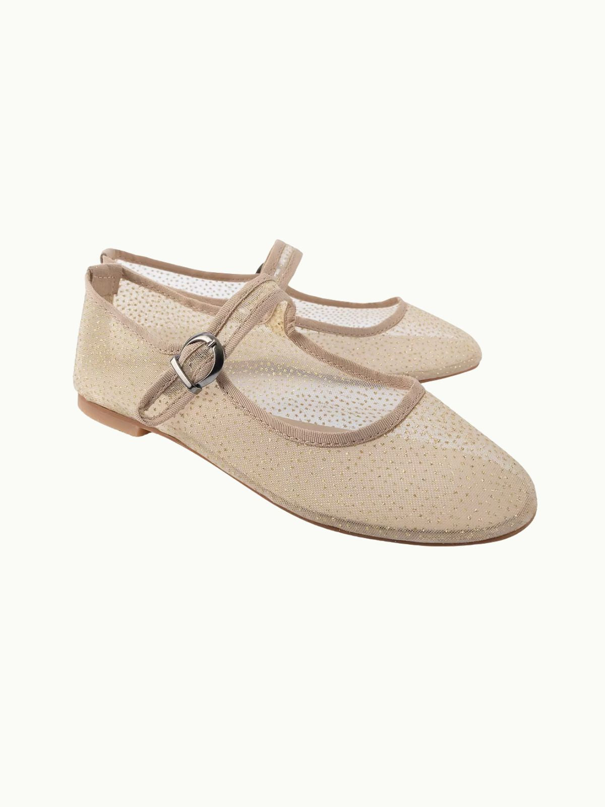 Sparkly Mesh Mary Jane - Vanilla