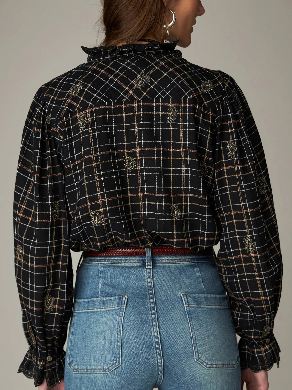 Coco Lurex Check Blouse - Black