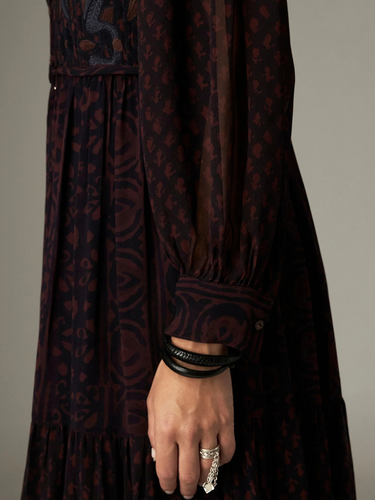 Emilia Print Dress - Brown