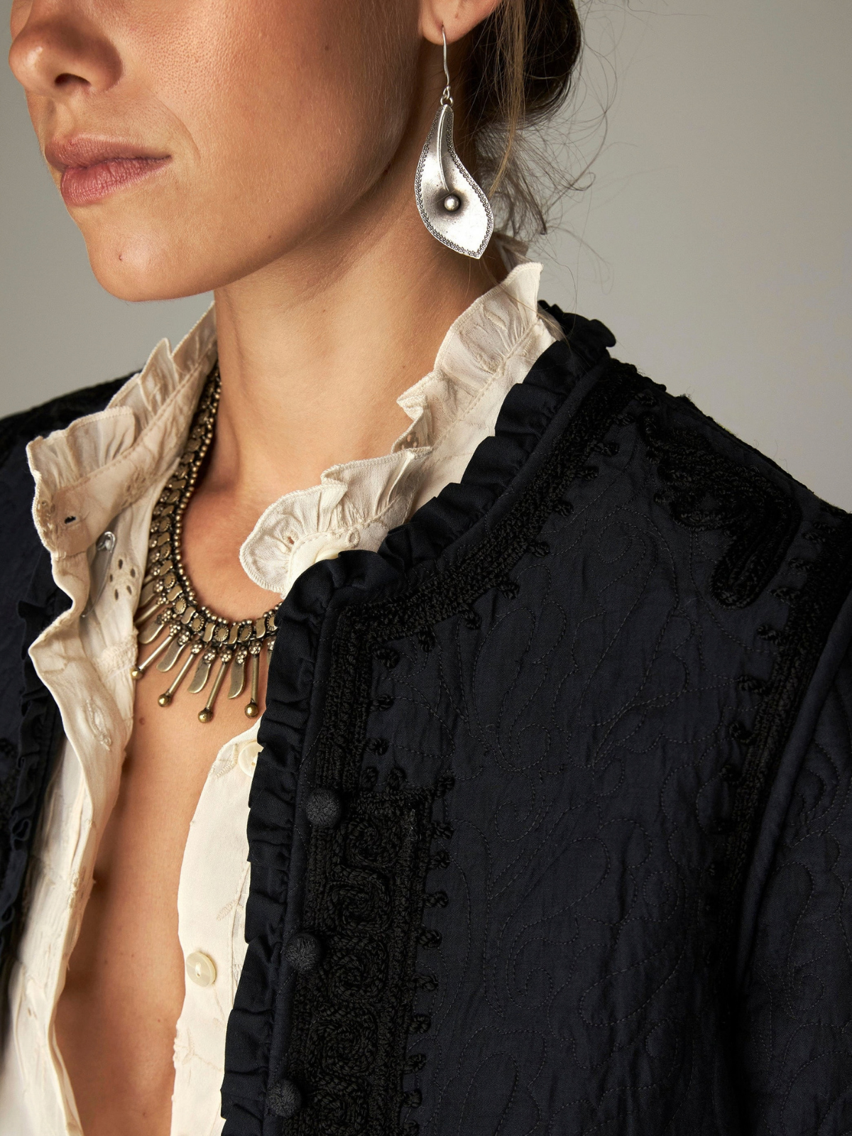 Paco Embroidered Jacket - Midnight