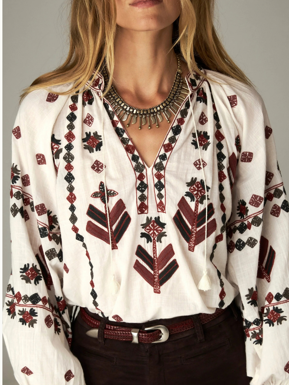 Robin Embroidered Blouse - Cream