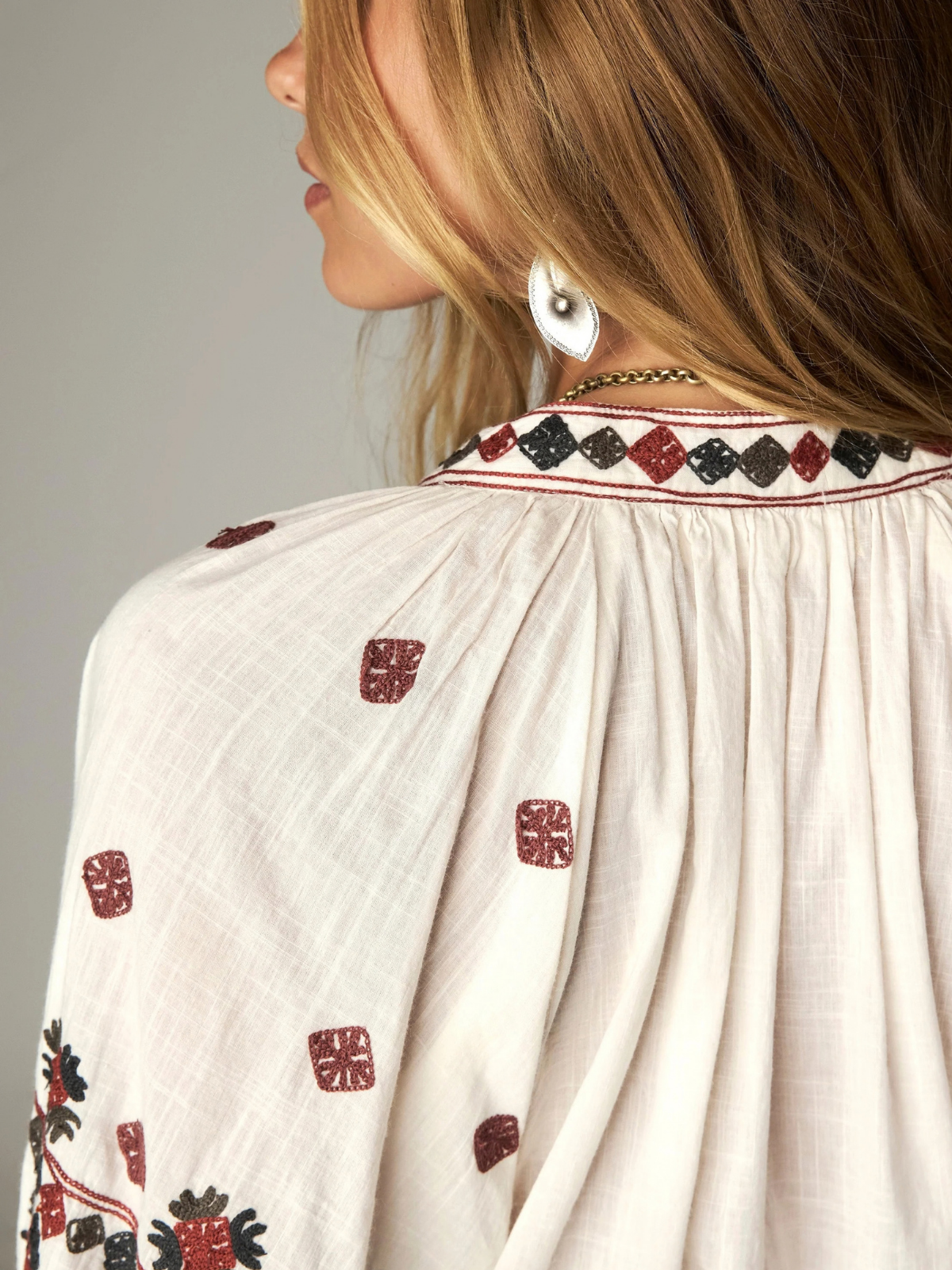 Robin Embroidered Blouse - Cream