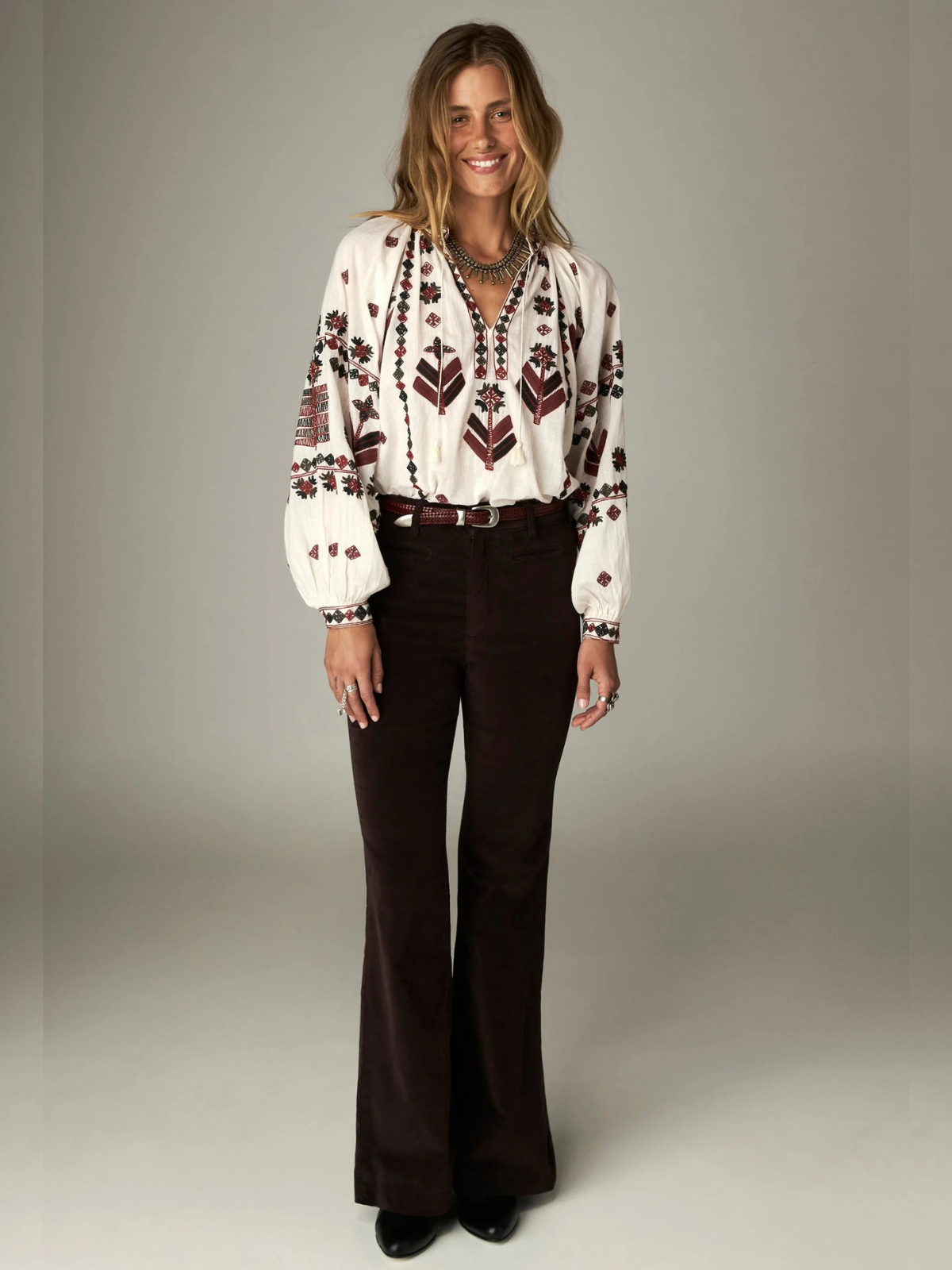 Robin Embroidered Blouse - Cream