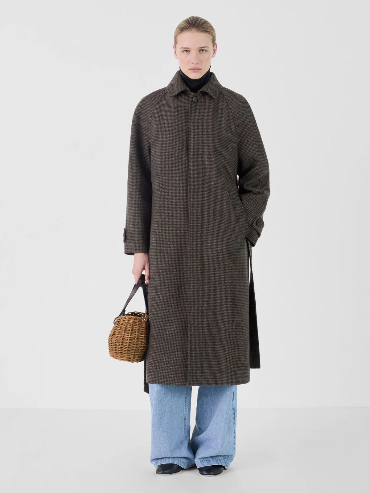 Ada Pied de Poule Coat - Navy
