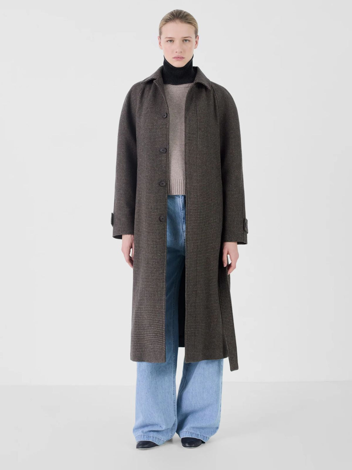 Ada Pied de Poule Coat - Navy