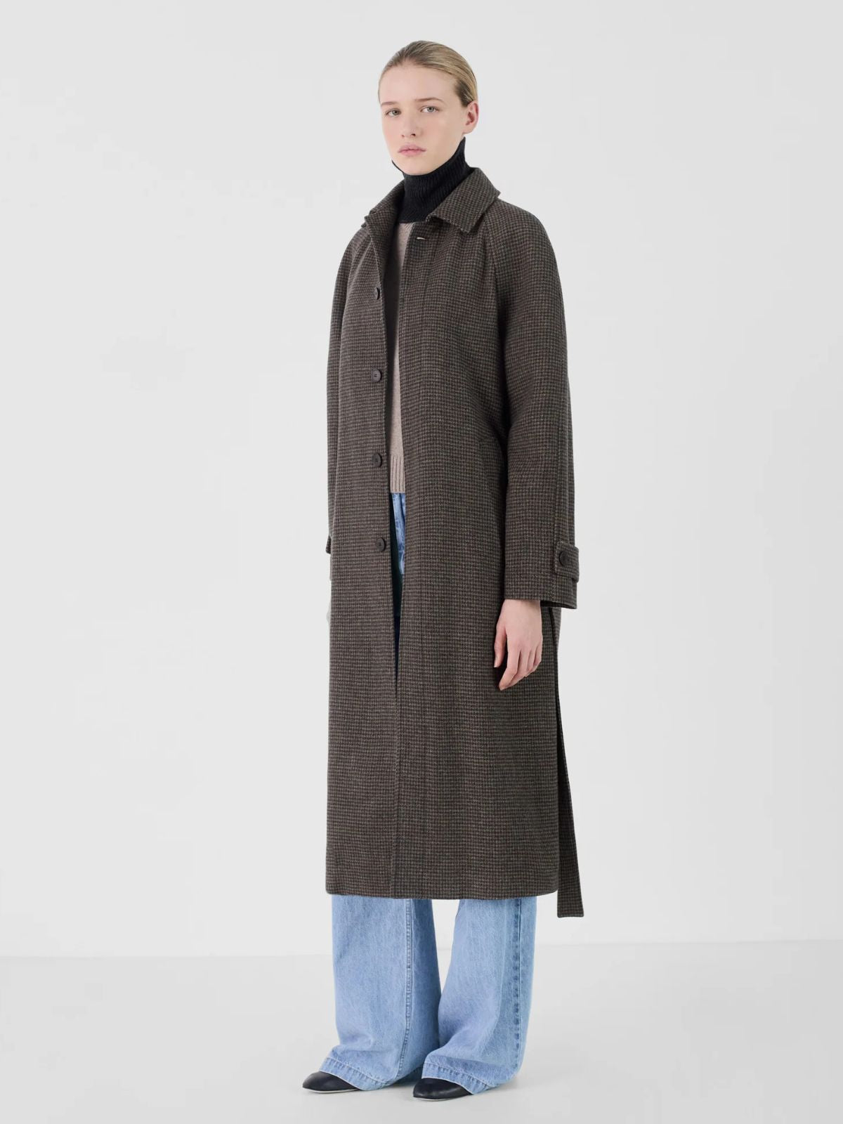Ada Pied de Poule Coat - Navy