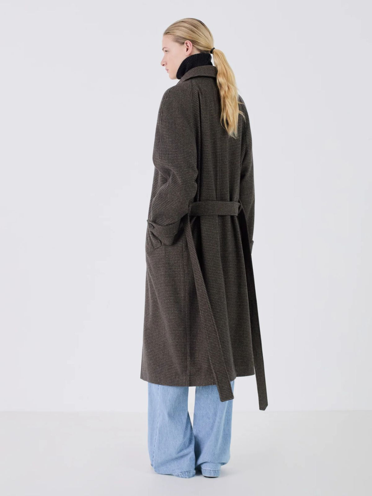 Ada Pied de Poule Coat - Navy