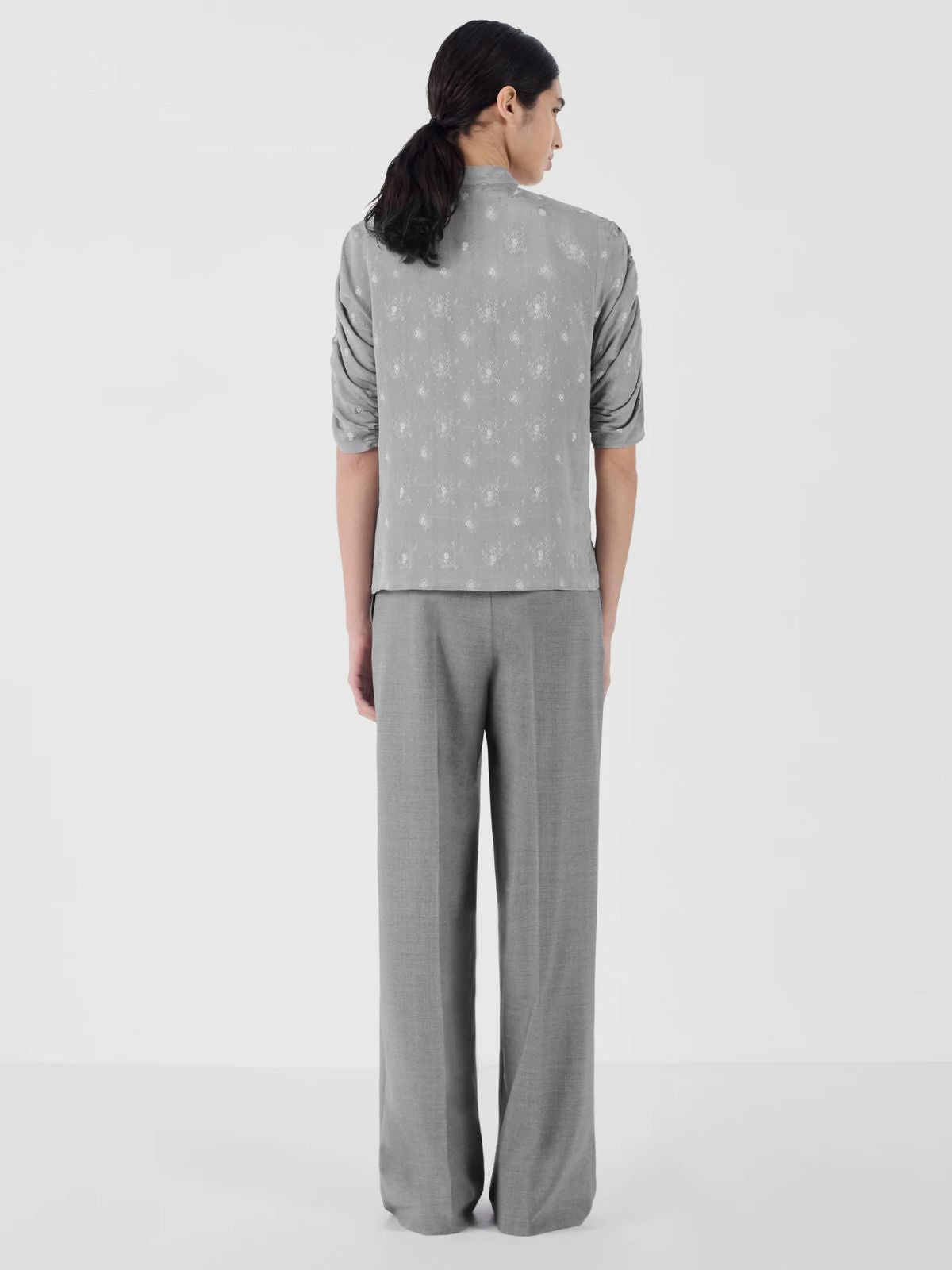 Carla Print Shirt - Silver