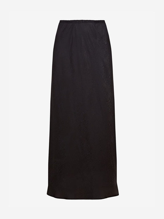 Micha Silk Blend Slip Skirt -Black