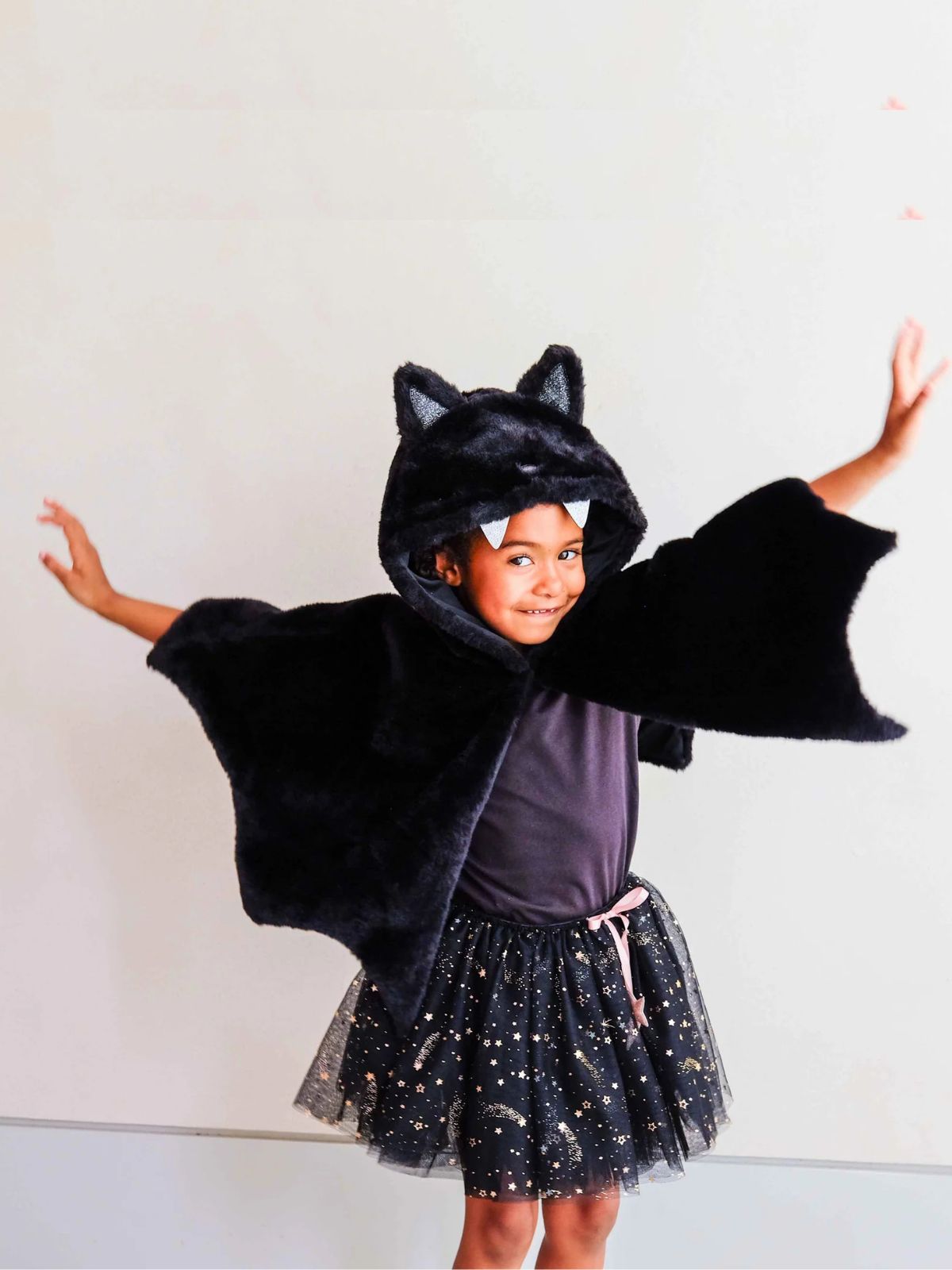 Furry Bat Cape - Black