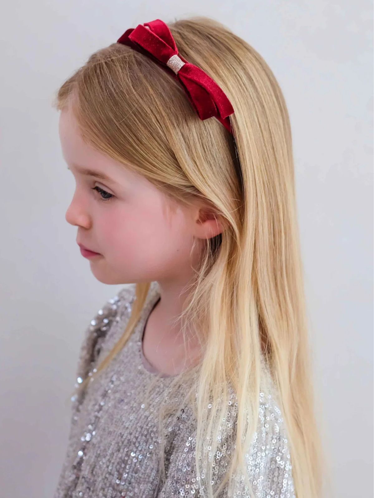 Violet Bow Headband - Burgundy