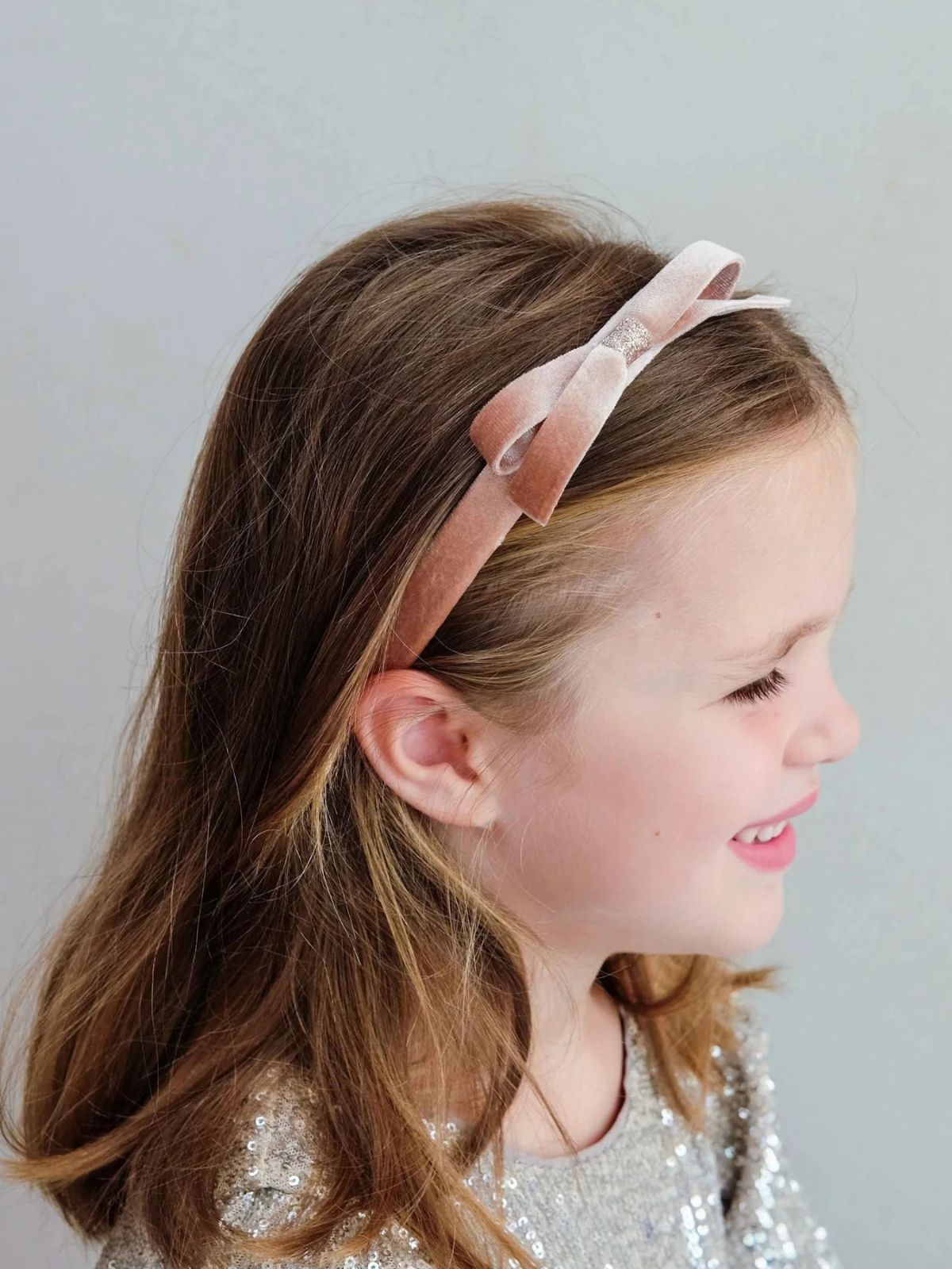 Violet Bow Headband - Pink
