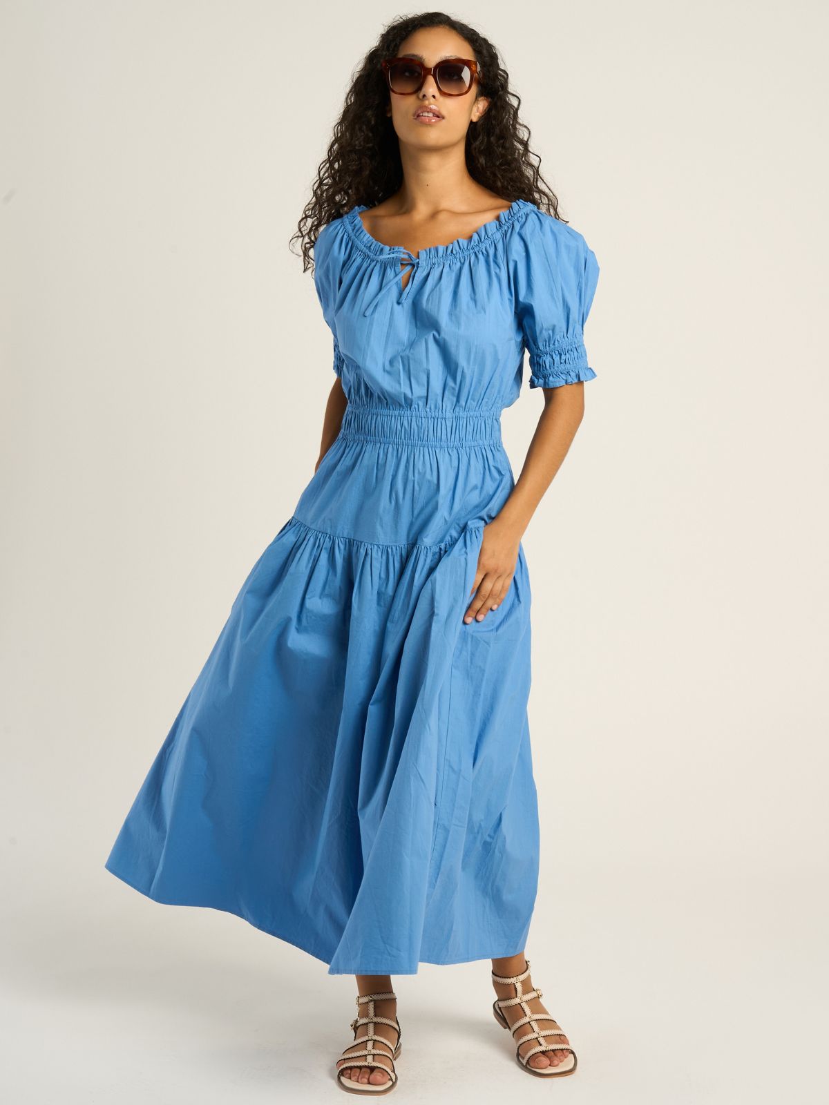 Chiara Tiered Dress- Blue
