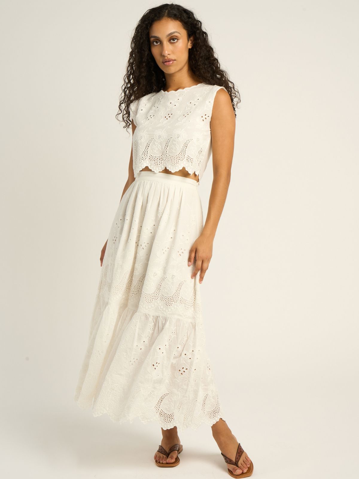 Clemence Emroidered Skirt - Ecru