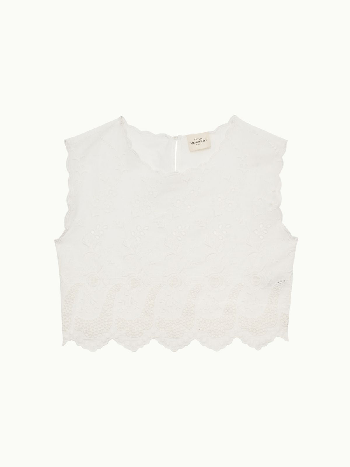 Tifaine Scalloped Top - Ecru
