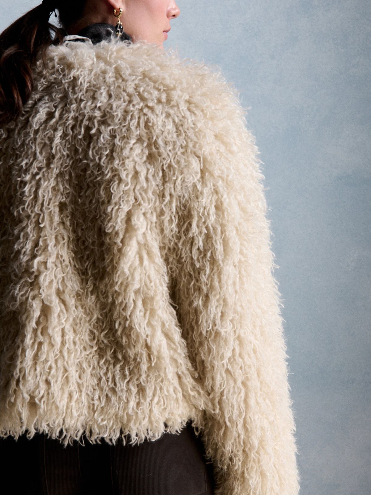 Oscar Faux Fur Jacket - Ecru