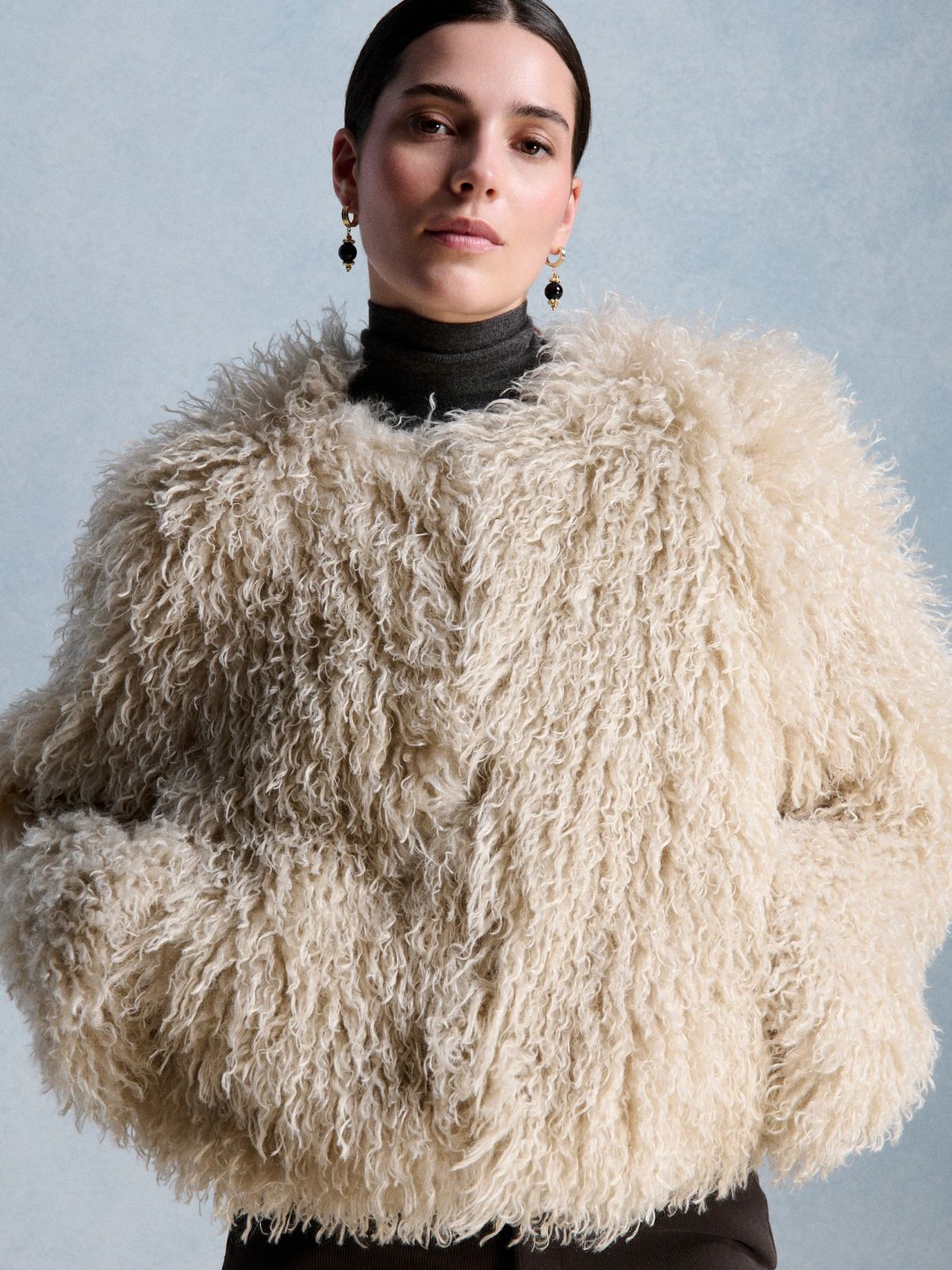 Oscar Faux Fur Jacket - Ecru