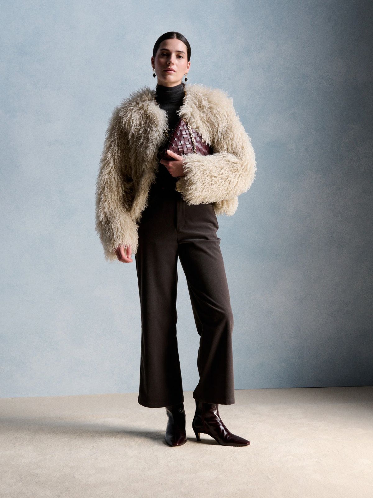 Oscar Faux Fur Jacket - Ecru
