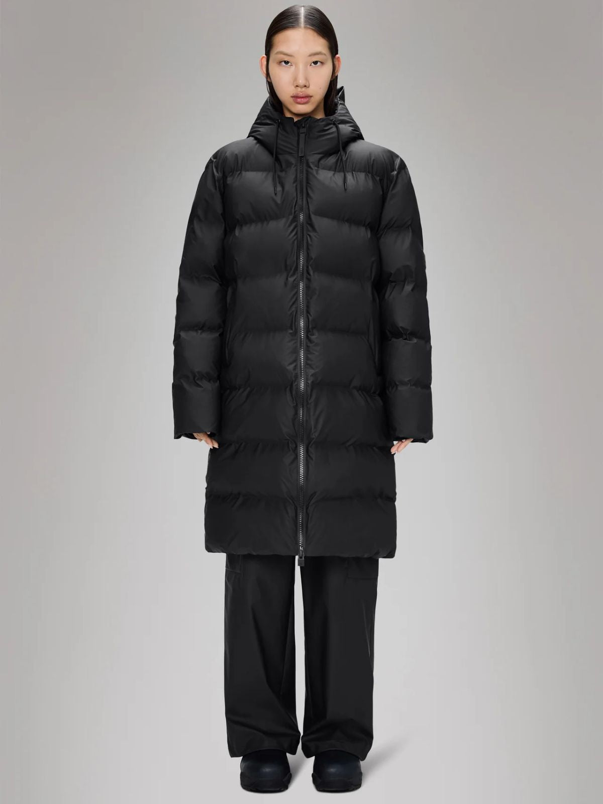 Alta Long Puffer Jacket - Black