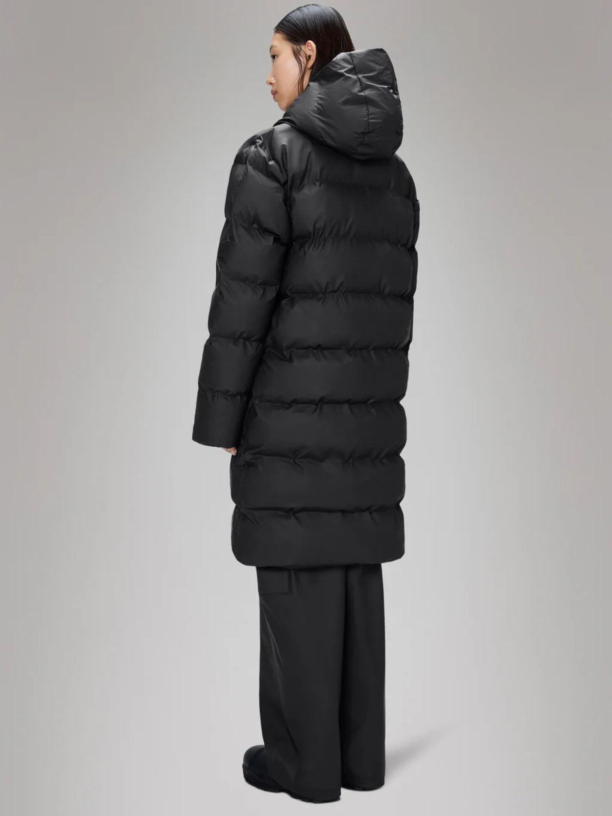 Alta Long Puffer Jacket - Black