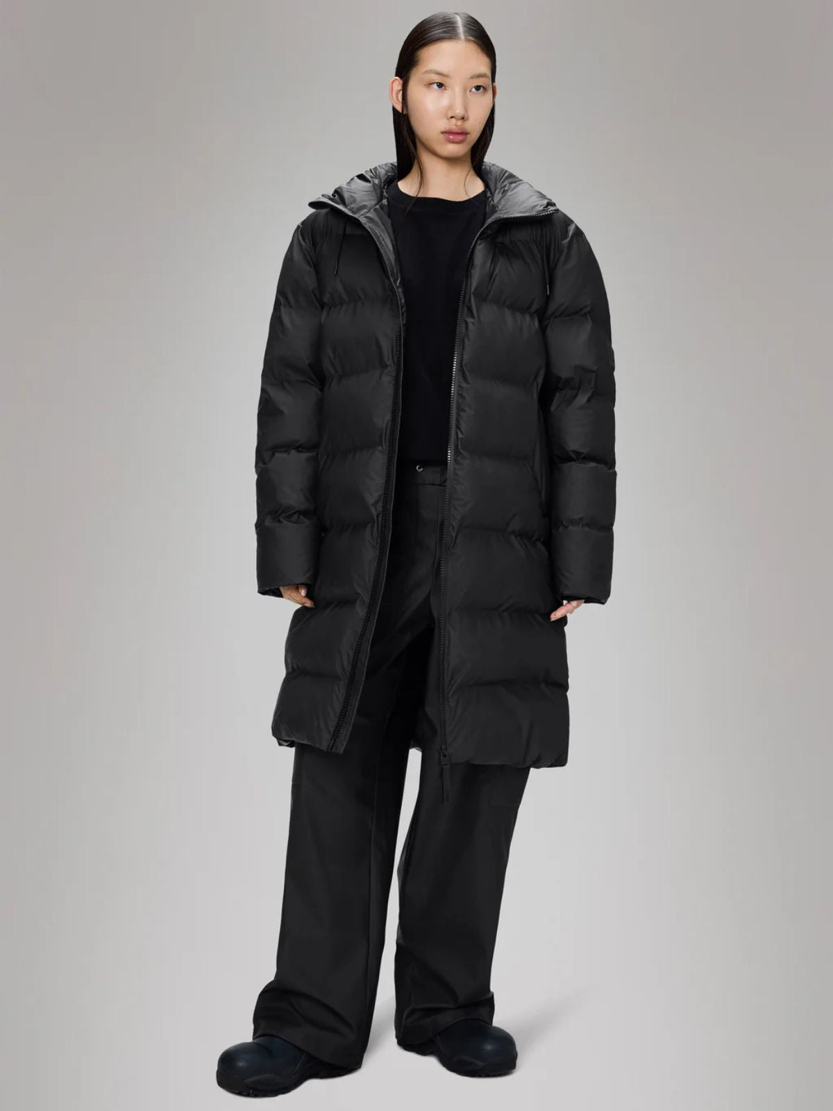Alta Long Puffer Jacket - Black