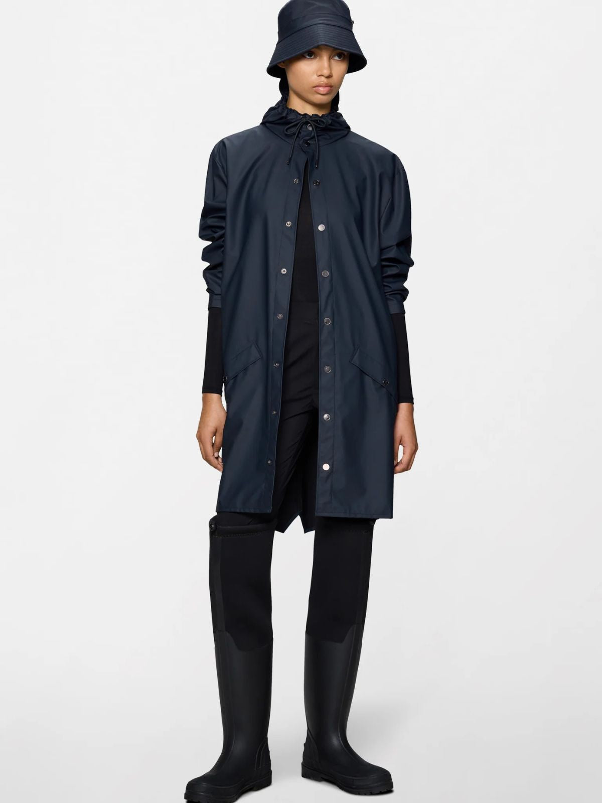 Long Rain Jacket - Navy