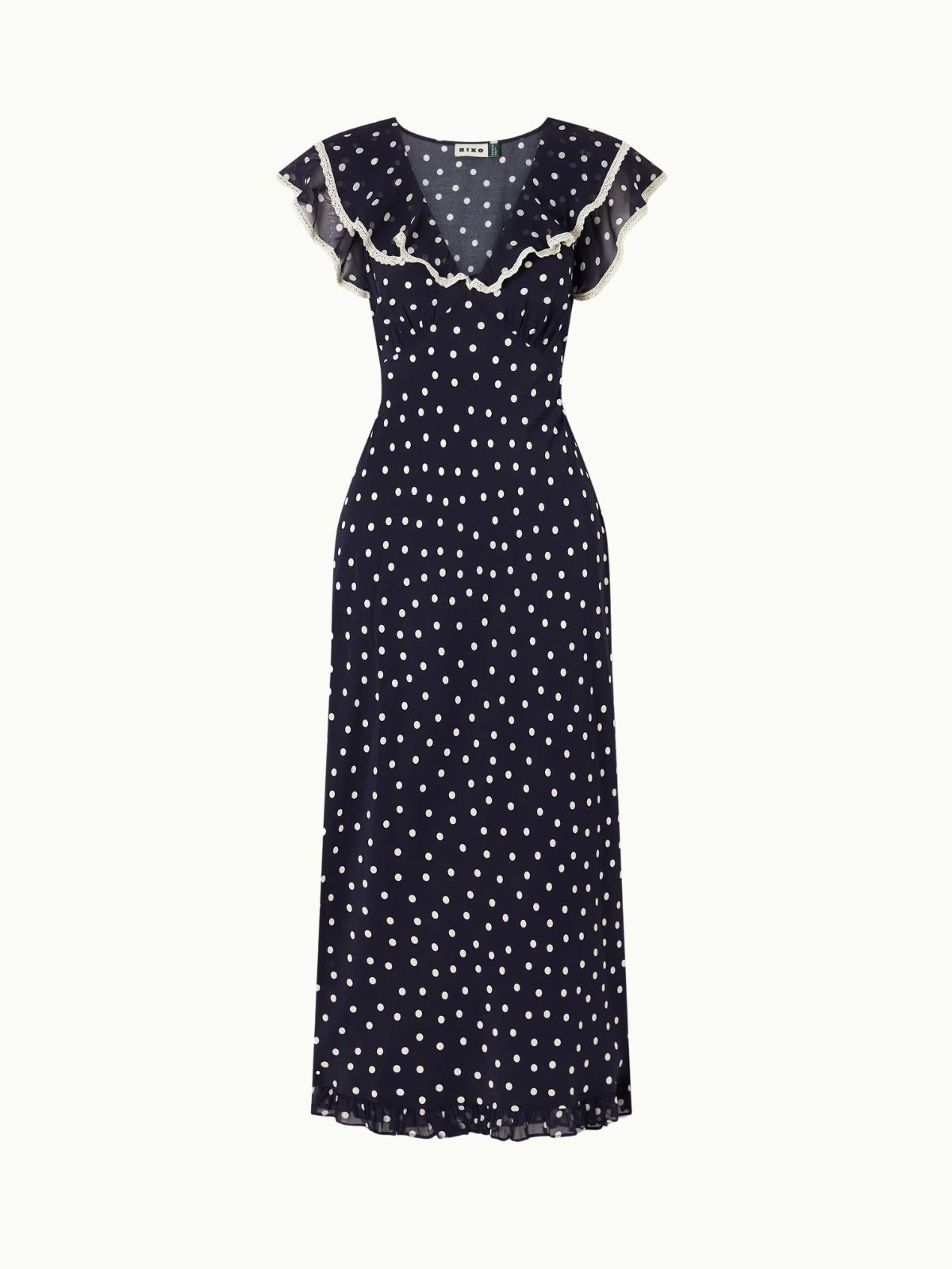 Bethea Layla Dot Midi Dress- Navy