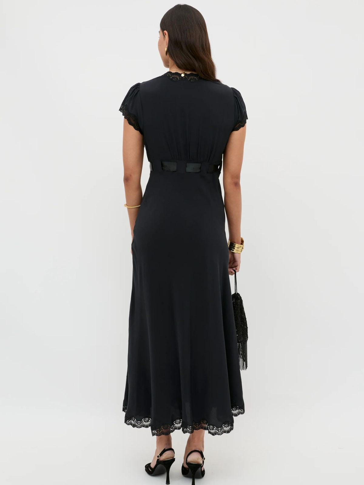 Marlice Silk Lace Dress - Black