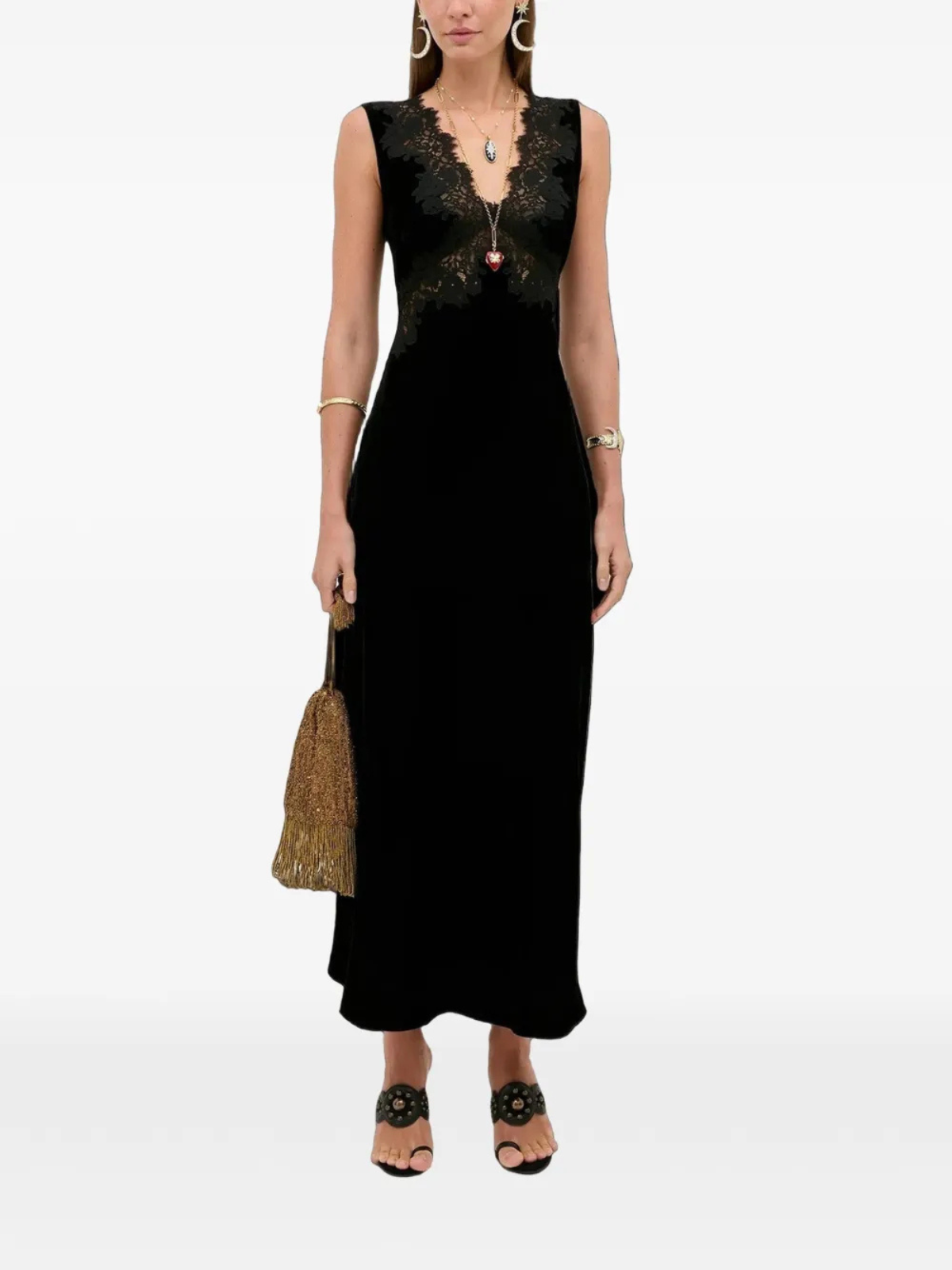 Lysandra Satin Dress - Black