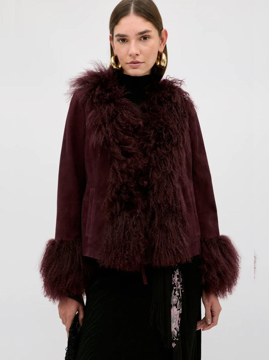 Sammy Suede Jacket - Maroon