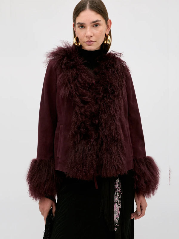 Sammy Suede Jacket - Maroon