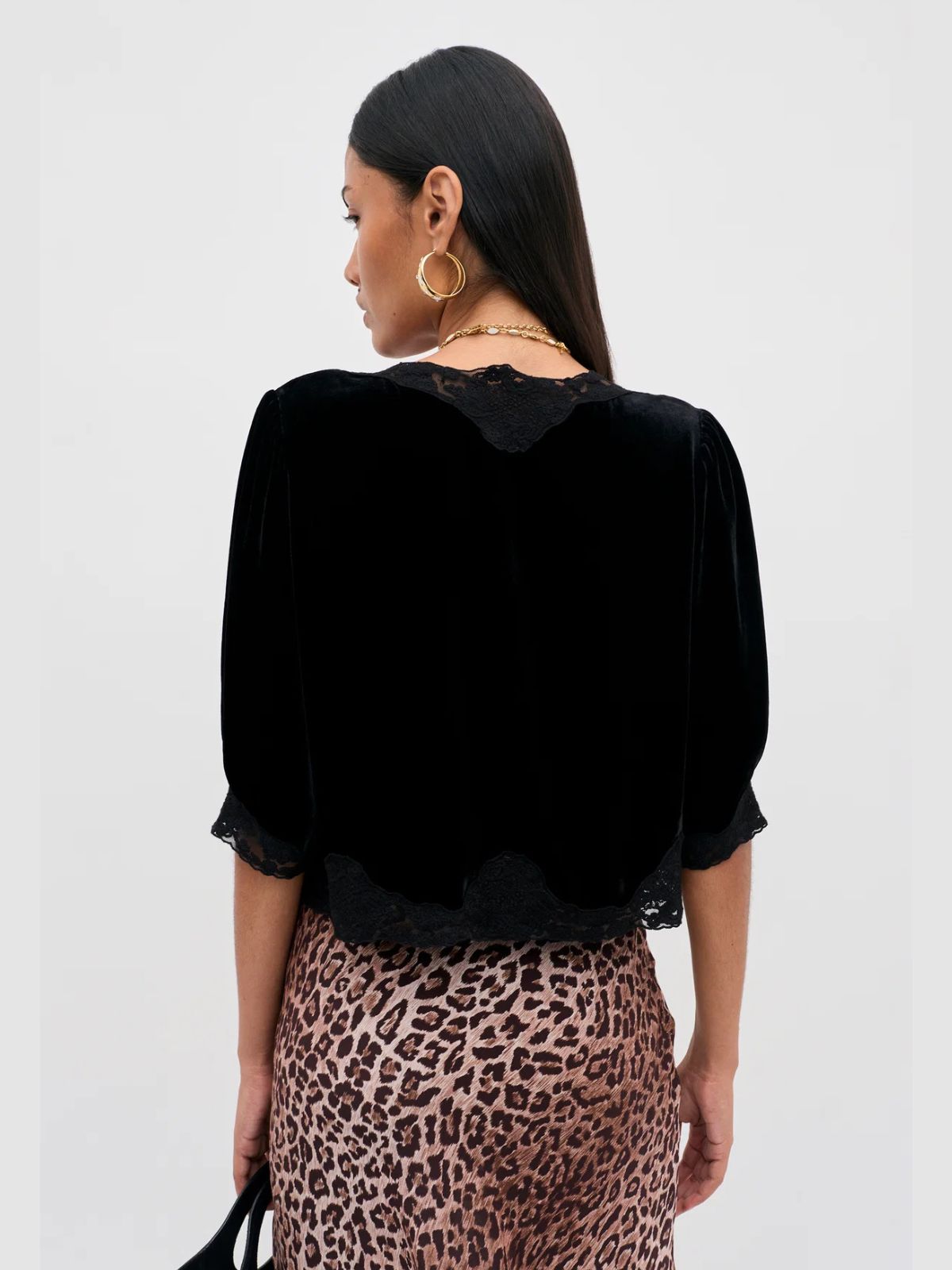 Ursula Velvet Top - Black