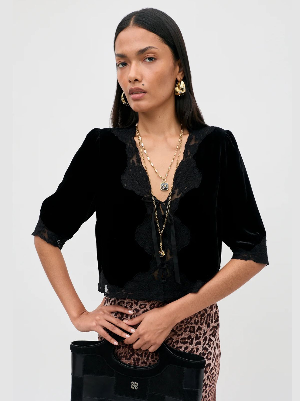 Ursula Velvet Top - Black