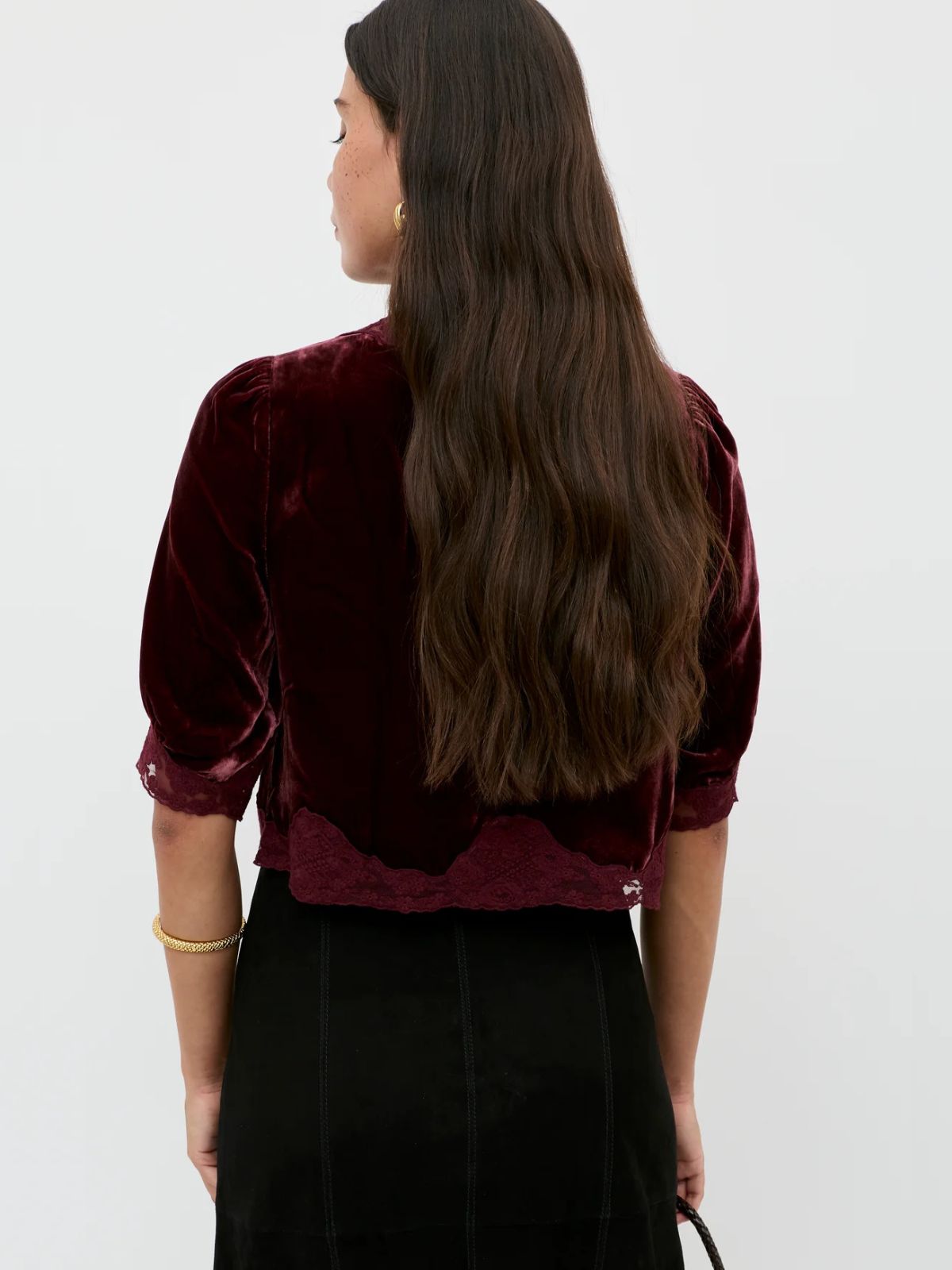 Ursula Velvet Top - Burgundy