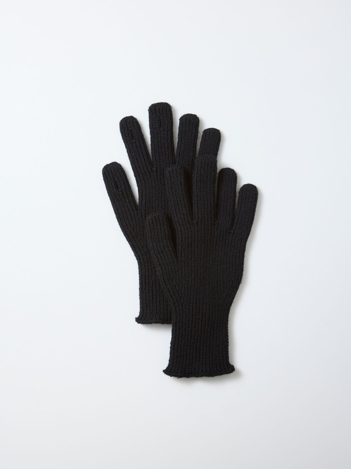 Ribbed Touch Gloves - Black