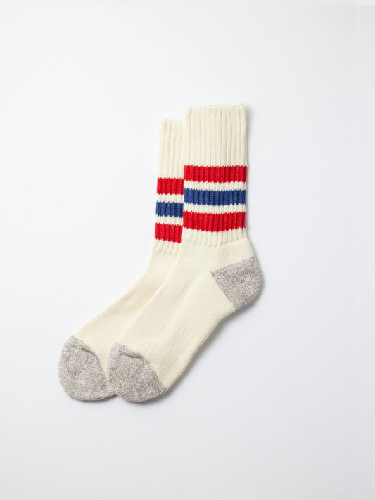 Old School Crew Socks - Chily Red/Blue