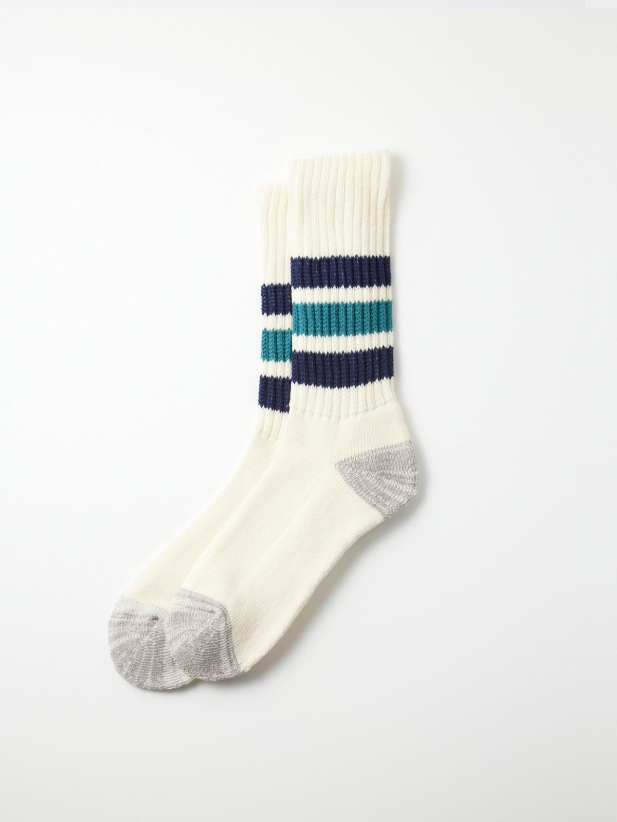 Old School Crew Socks - Navy/Teal