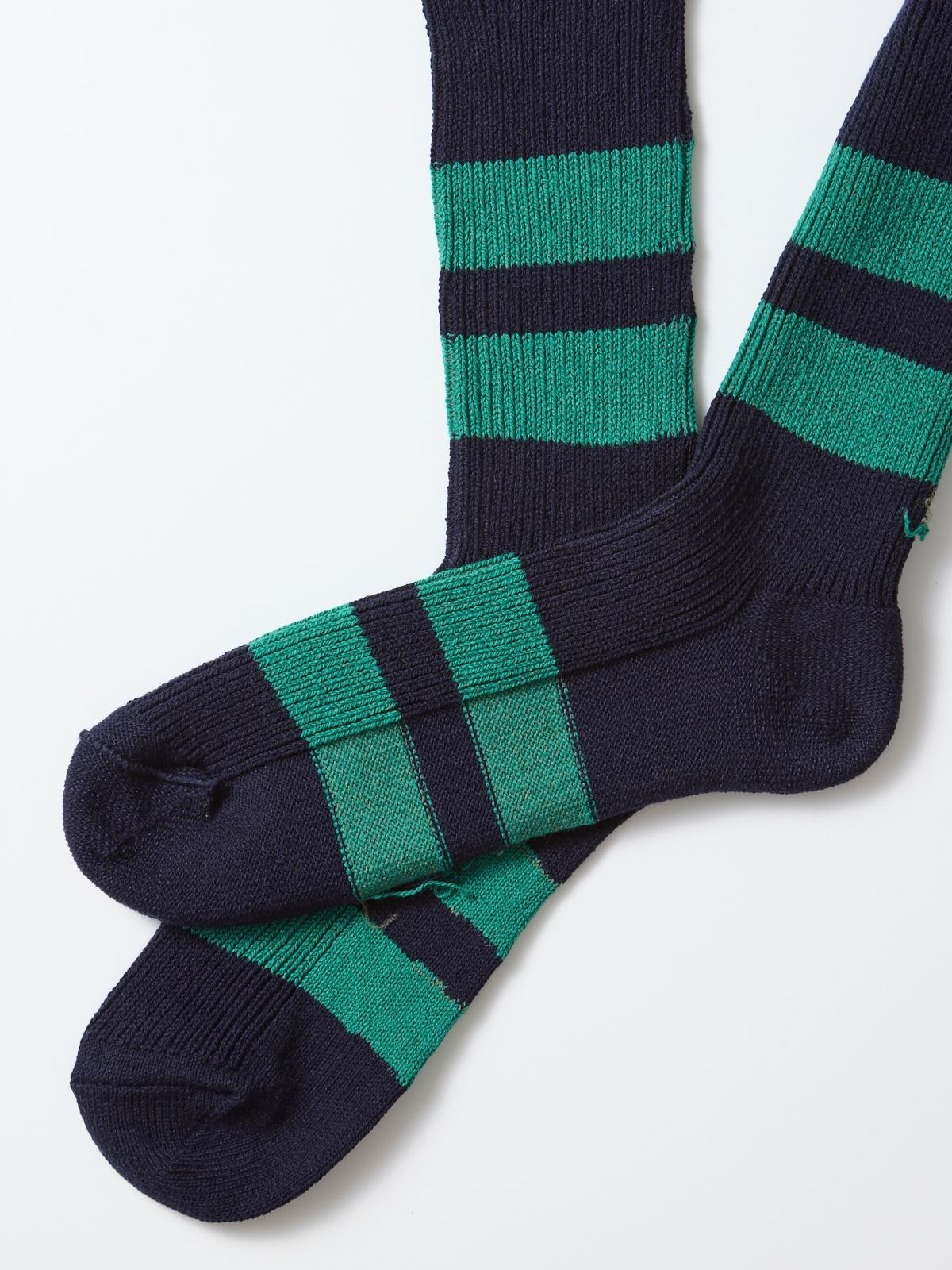 Stripe Socks - Navy/Green