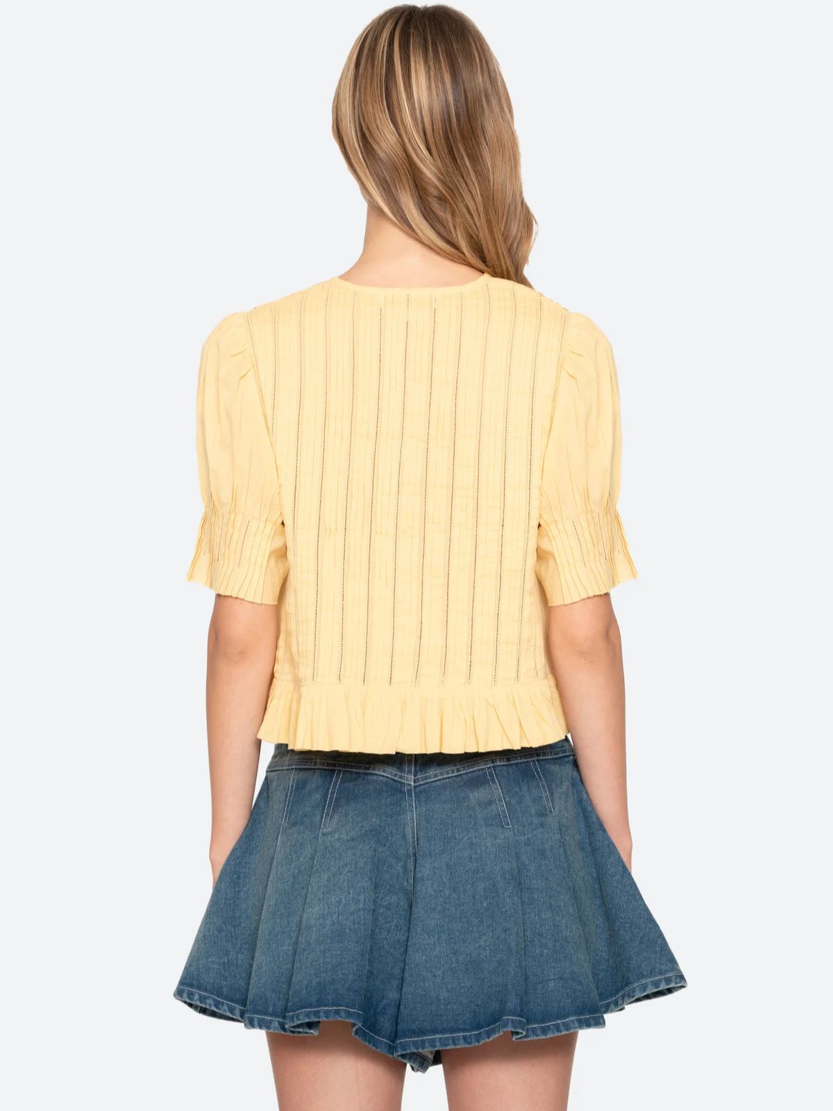 Alberte  Bubble Sleeve Blouse - Yellow