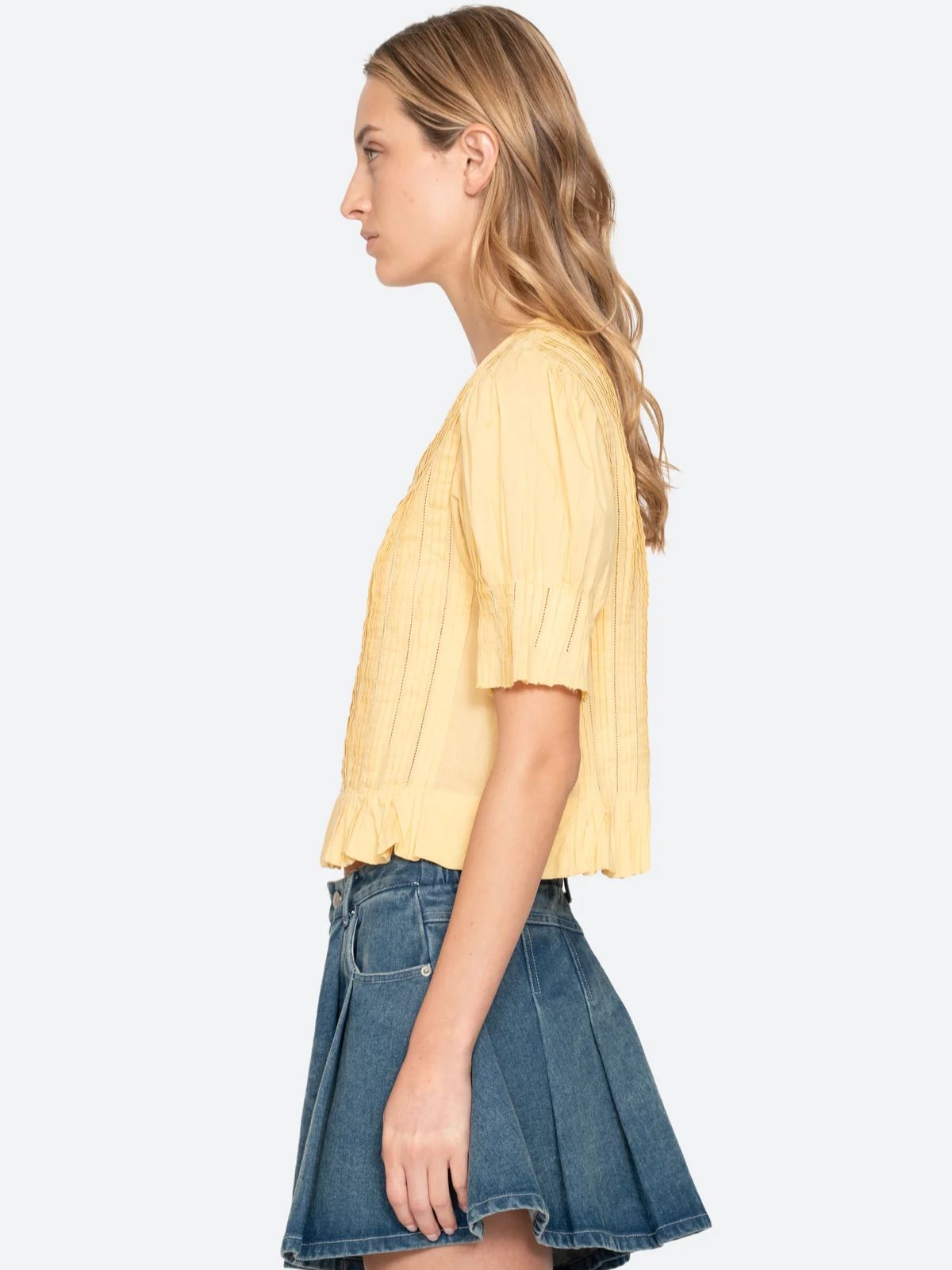Alberte  Bubble Sleeve Blouse - Yellow